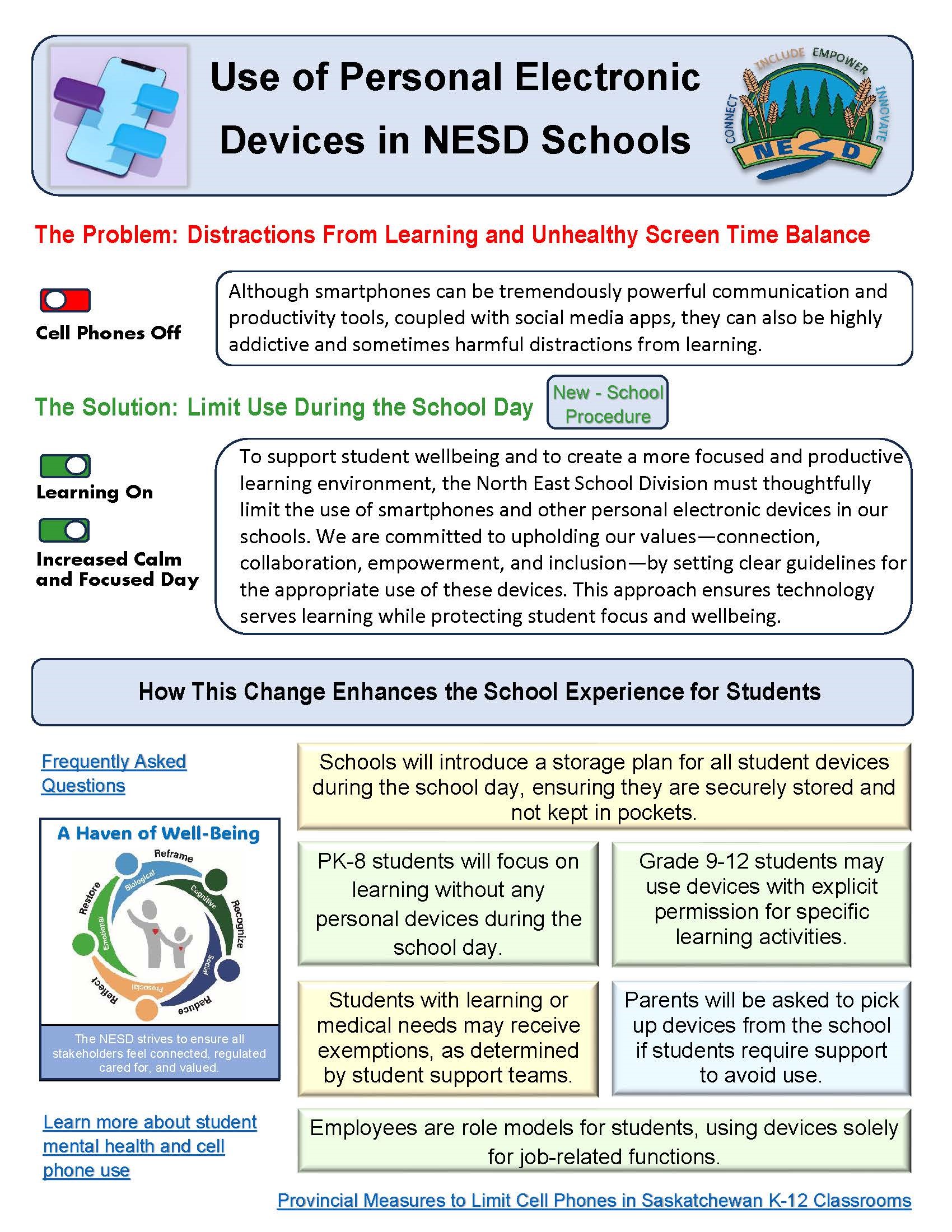 Personal Electronic Devices Use in NESD Schools